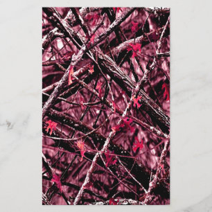 Pink Woodland Camo Stationery