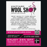 Pink Wool Shop Logo, Knitting Store, Yarn Store Flyer<br><div class="desc">Pink Wool Shop Logo,  Knitting Store,  Yarn Store Advertising Flyer by The Business Card Store.</div>
