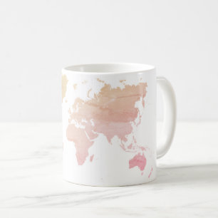 Pink World Map   Coffee Mug