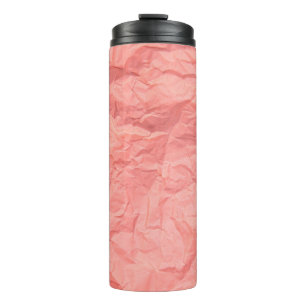 Pink Wrinkled Paper Texture Background Thermal Tumbler
