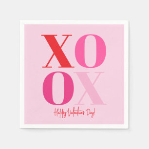 Pink XO OX Valentine Paper Napkins