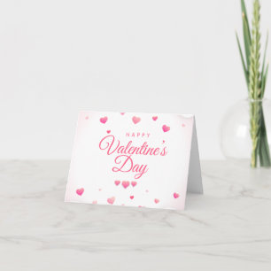 Pink  "XOXO"Hearts Happy Valentine's Day Card