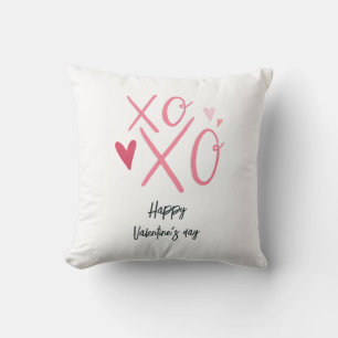Pink "XOXO"Hearts Happy Valentine's Day  Cushion