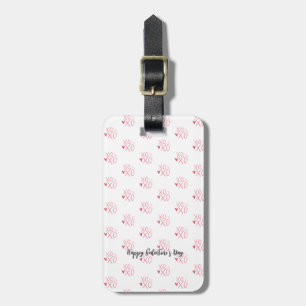 Pink "XOXO"Hearts Happy Valentine's Day  Luggage Tag