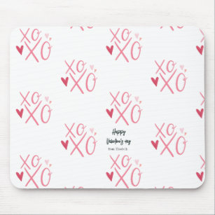 Pink "XOXO"Hearts Happy Valentine's Day  Mouse Pad
