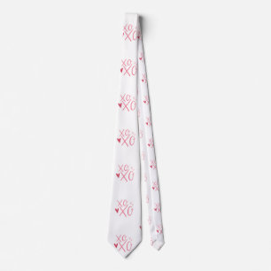 Pink "XOXO"Hearts Happy Valentine's Day Tie