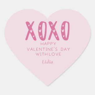 Pink XOXO, Valentine's Day Heart Sticker