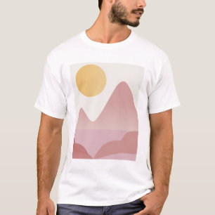 Pink & yallow  Minimalist Sunset T-Shirt