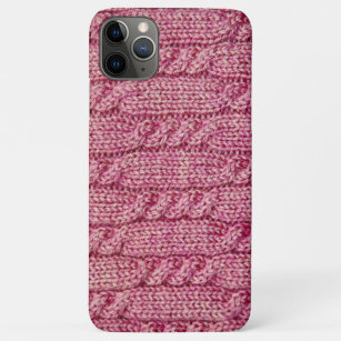 Pink Yarn Cabled Knit iPhone 11 Pro Max Case