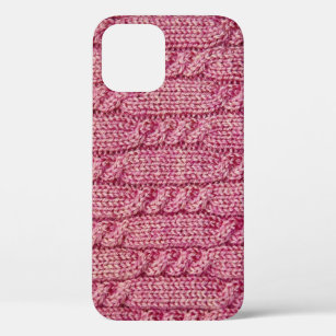 Pink Yarn Cabled Knit iPhone 12 Pro Case
