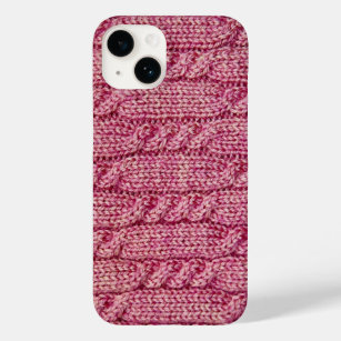 Pink Yarn Cabled Knit Case-Mate iPhone 14 Case