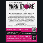Pink Yarn Store Logo, Knitting Store, Yarn Store Flyer<br><div class="desc">Pink Yarn Store Logo,  Knitting Store,  Yarn Store Advertising Flyer by The Business Card Store.</div>