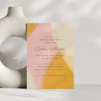 Pink Yellow Abstract Watercolor Graduation Party
