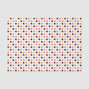 Pink, Yellow, and Black Polka Dot Tissue Paper