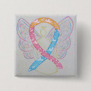 Pink, Yellow, and Blue Clouds CDH Angel Pin