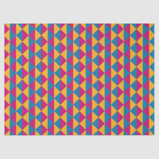 Pink, Yellow and Blue Diamonds and Triangles Tissue Paper