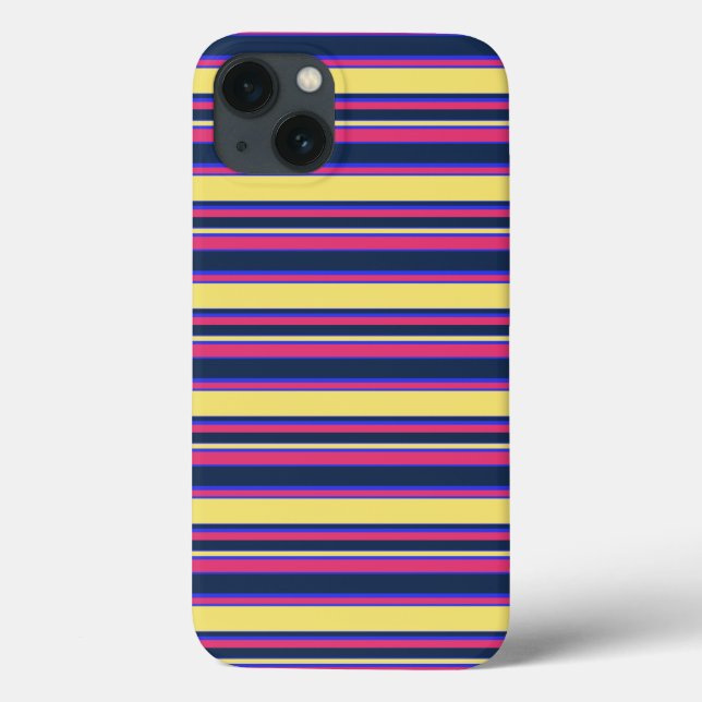 Pink, yellow and blue stripes Case-Mate iPhone cas Case (Back)