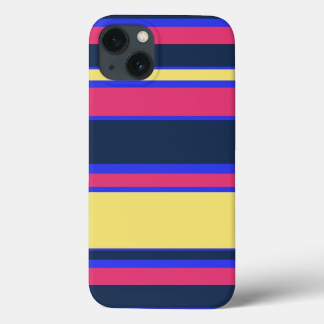 Pink, yellow and blue stripes Case-Mate iPhone cas Case-Mate iPhone Case (Back)