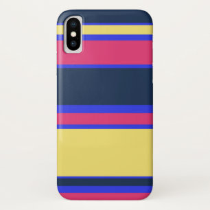 Pink, yellow and blue stripes iPhone x case