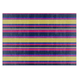 Pink, yellow and blue stripes cutting board