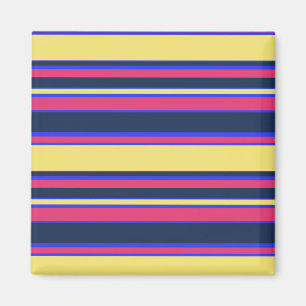 Pink, yellow and blue stripes magnet