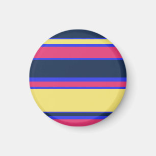Pink, yellow and blue stripes magnet