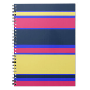 Pink, yellow and blue stripes notebook