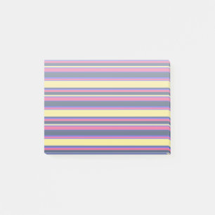 Pink, yellow and blue stripes post-it notes