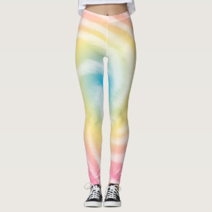 Pink Yellow and Blue Tie Dye Leggings