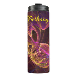 Pink, Yellow and Burgundy Swirl Thermal Tumbler
