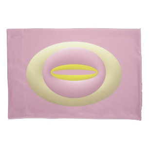 Pink yellow and cream nut shaped design pillowcase