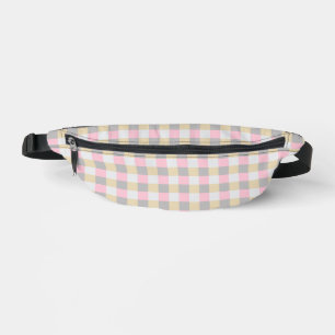 Pink, yellow and gray gingham  bum bags