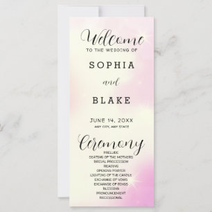 Pink Yellow and White Modern Wedding Program