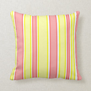 Pink, Yellow, and White Stripes Cushion