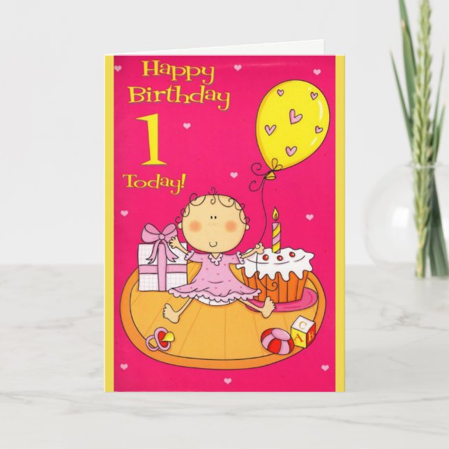 Pink & Yellow Birthday Card (Front)