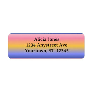 Pink Yellow Blue Gradient Return Address Label