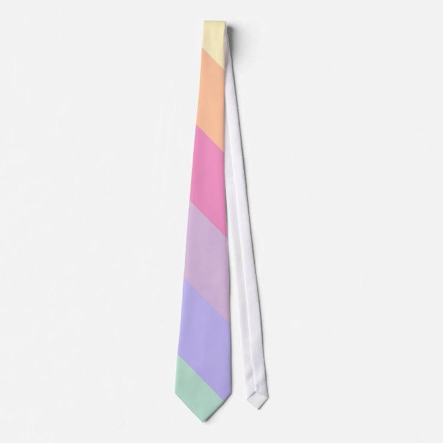Pink Yellow Blue Green Womens Mens Pastel Colours Tie (Front)