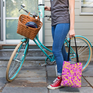 Pink Yellow Camouflage Camo Pattern  Tote Bag