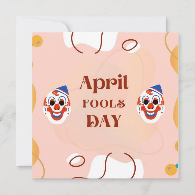 Pink Yellow Colourful Fun April Fools Day Holiday Card (Front)