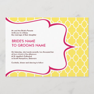 Pink & Yellow Curvy Invitations