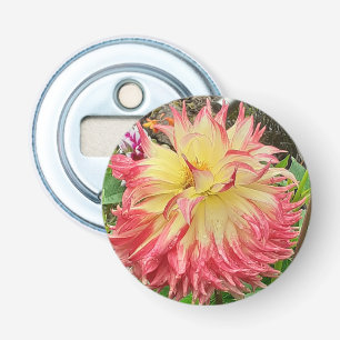Pink & Yellow Dahlia Bottle Opener