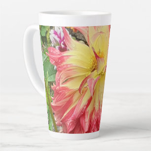 Pink & Yellow Dahlia Latte Mug