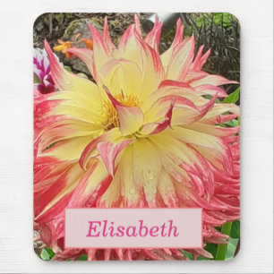 Pink & Yellow Dahlia  Mouse Pad