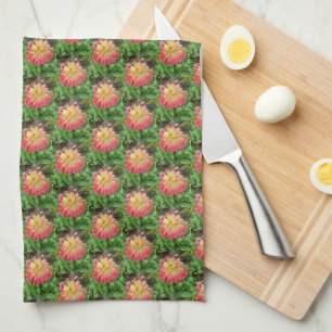 Pink & Yellow Dahlia Tea Towel