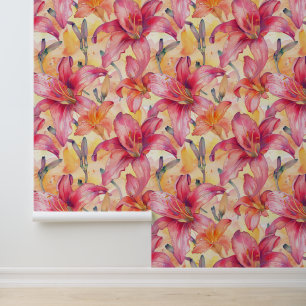 Pink Yellow Daylilies Wallpaper