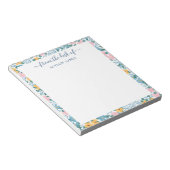 Pink Yellow Floral Pattern Border From the Desk of Notepad (Angled)