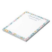 Pink Yellow Floral Pattern Border From the Desk of Notepad (Rotated)