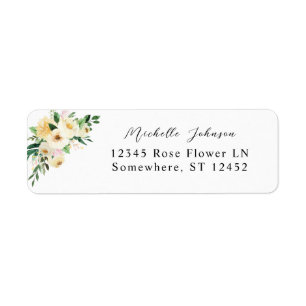 Pink & Yellow Floral Return Address Label 2