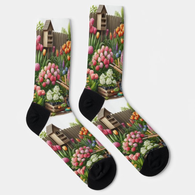Pink Yellow Floral  Socks (Right)