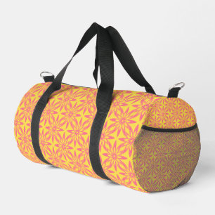 Pink Yellow Flower Seamless Pattern Duffle Bag
